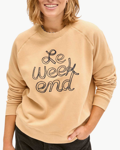 SWEATSHIRT EMBROIDERED LE WEEKEND IN SAND