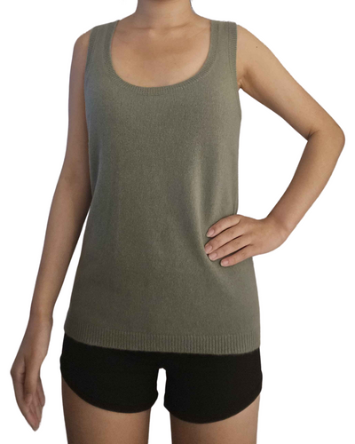 VIOLETTE CASHMERE TANK IN SAGE