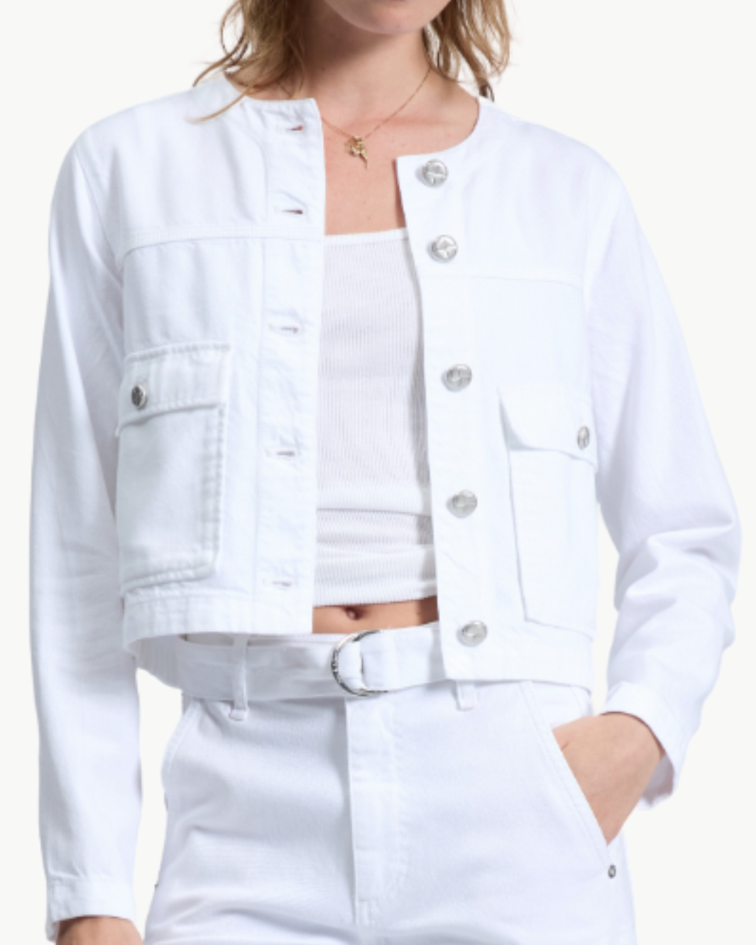 FEATHERWEIGHT DREW JACKET IN OPTIC WHITE