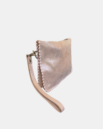 LAILA WRISTLET POUCH IN ROSE GOLD - Romi Boutique