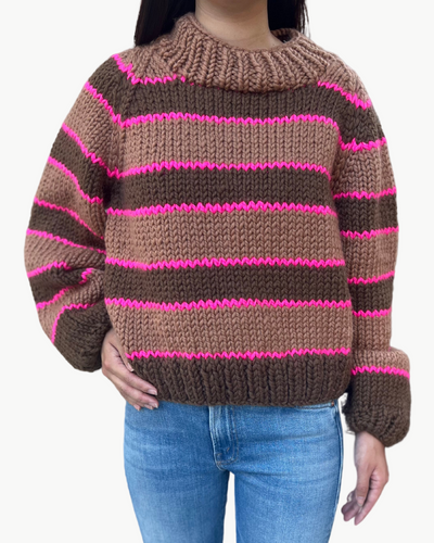 STRIPE PULLOVER IN EARTH