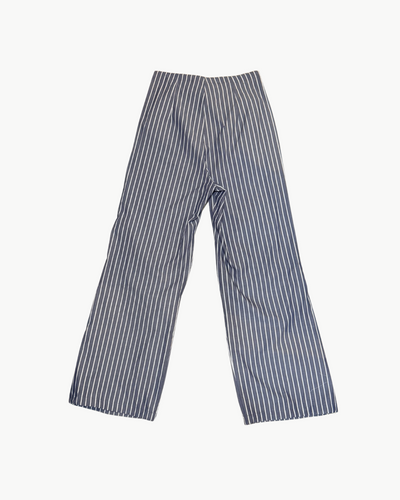 POPLIN FLIGHT PANT IN NAVY/WHITE