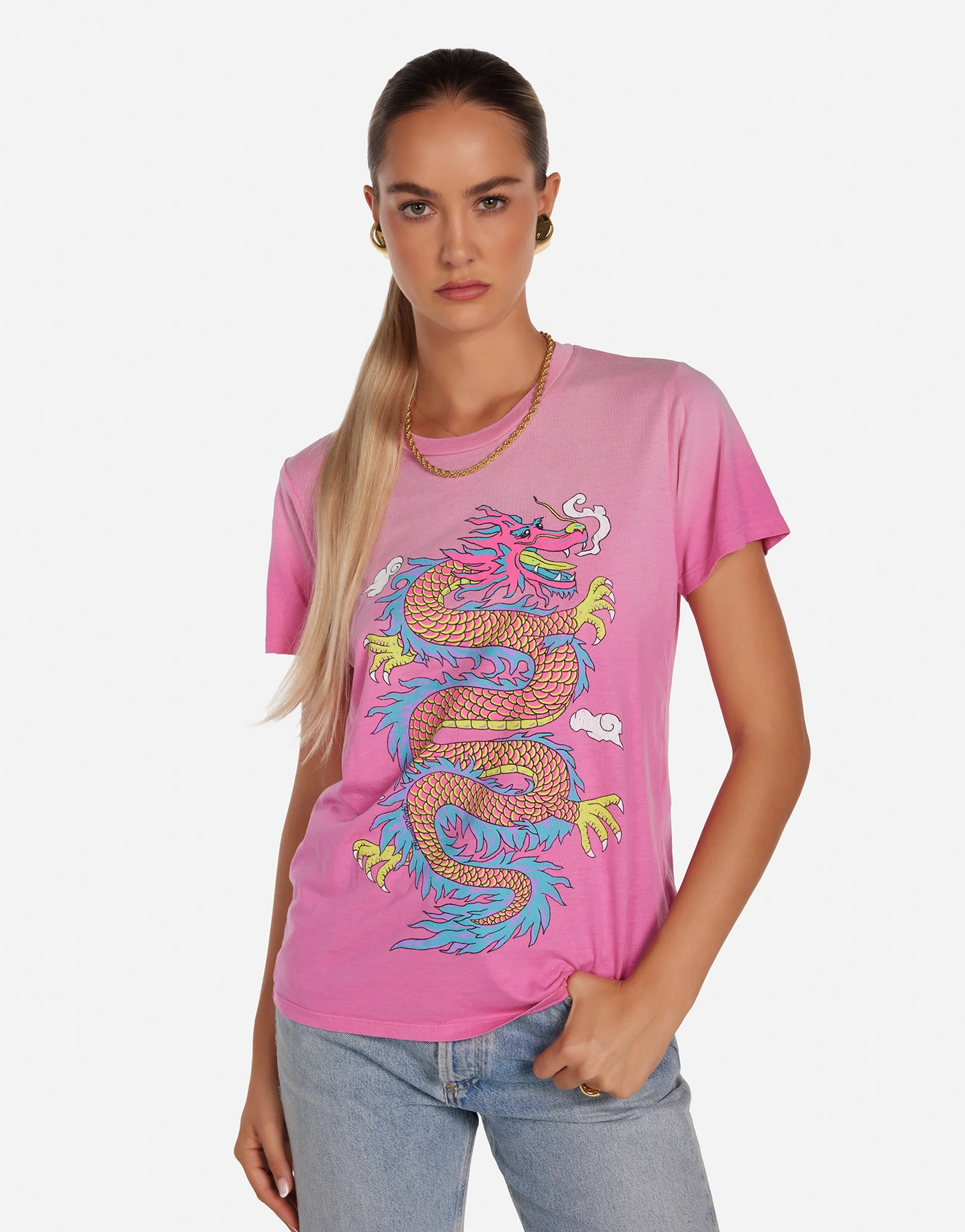 WOLF VINTAGE PINK DRAGON IN NEON PINK OMBRE