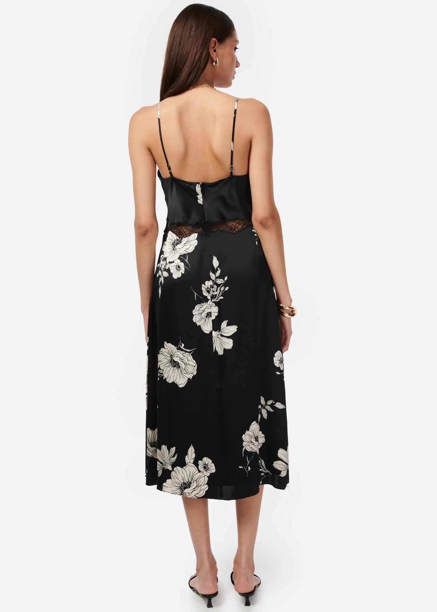 MARILYN DRESS BLACK BOTANICAL