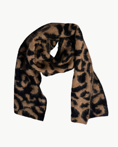 BRUSHED LEOPARD SCARF IN EARTH/NIGHT