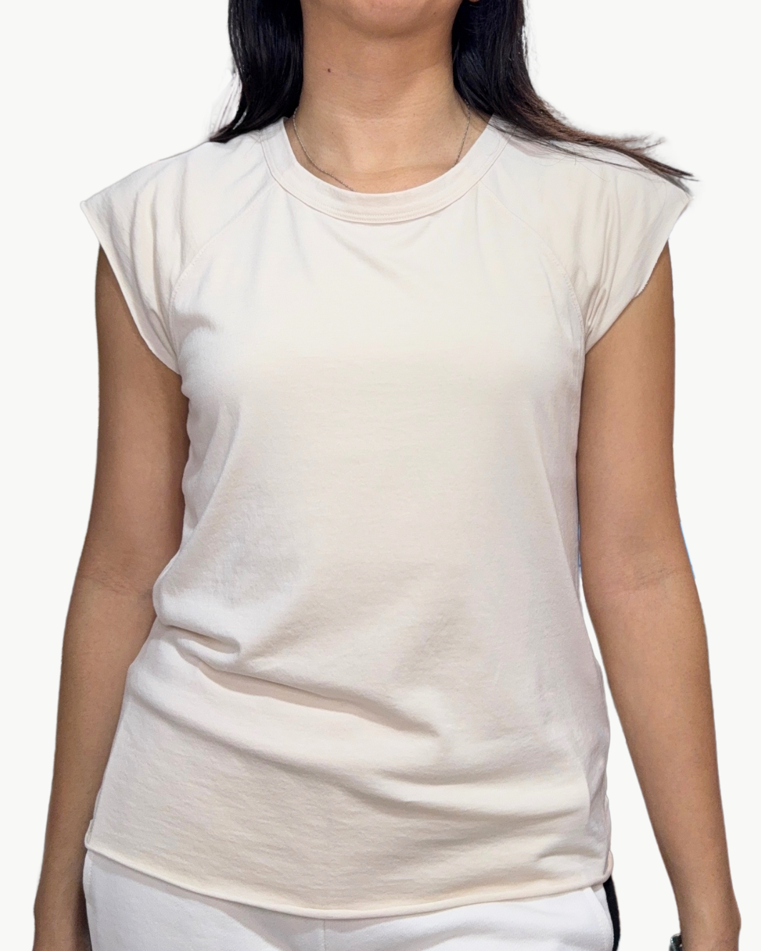 CHLOE LUX JERSEY TEE IN IVORY