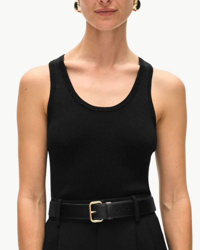 SUPERFINE MERINO RIBBED TANK TOP IN BLACK