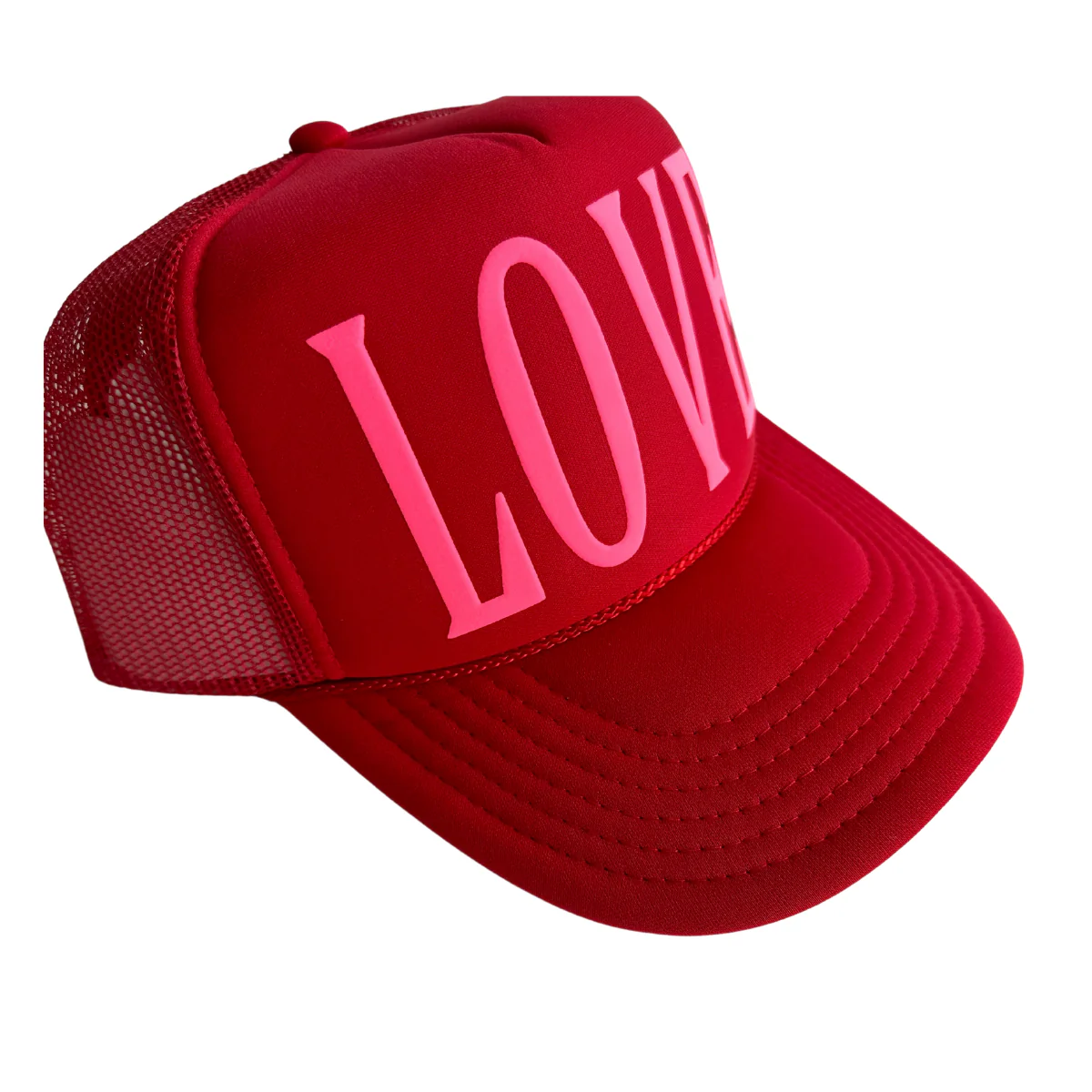 LOVE DAYS TRUCKER HAT IN RED