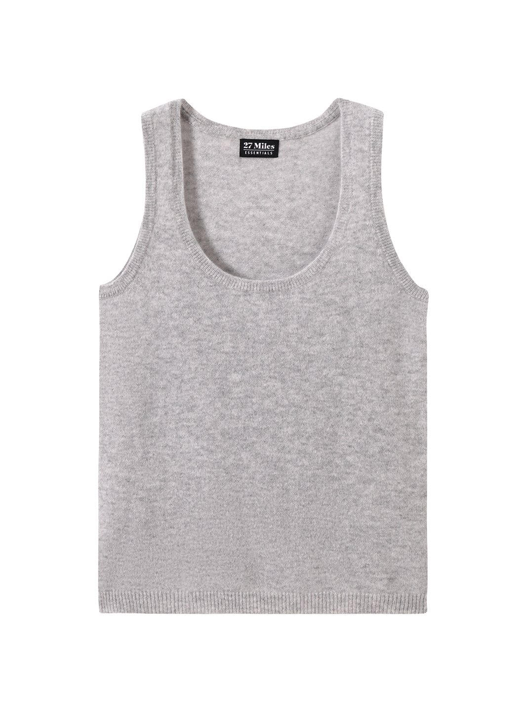 VIOLETTE CASHMERE TANK IN HEATHER GREY