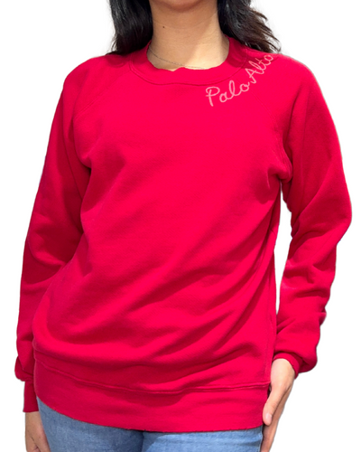 PALO ALTO CREW SWEATSHIRT IN ROSE RED