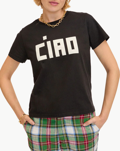 CIAO CLASSIC TEE IN BLACK WITH CREAM BLOCK