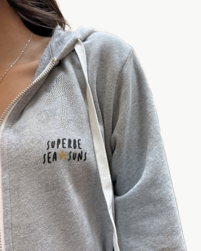 HAPPY EVERYTHING HOODIE IN HEATHER GREY