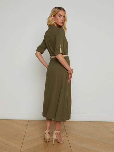 MALIKA SHIRT DRESS IN IVY GREEN