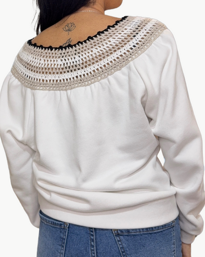 SAVA IN IVORY WITH CROCHET