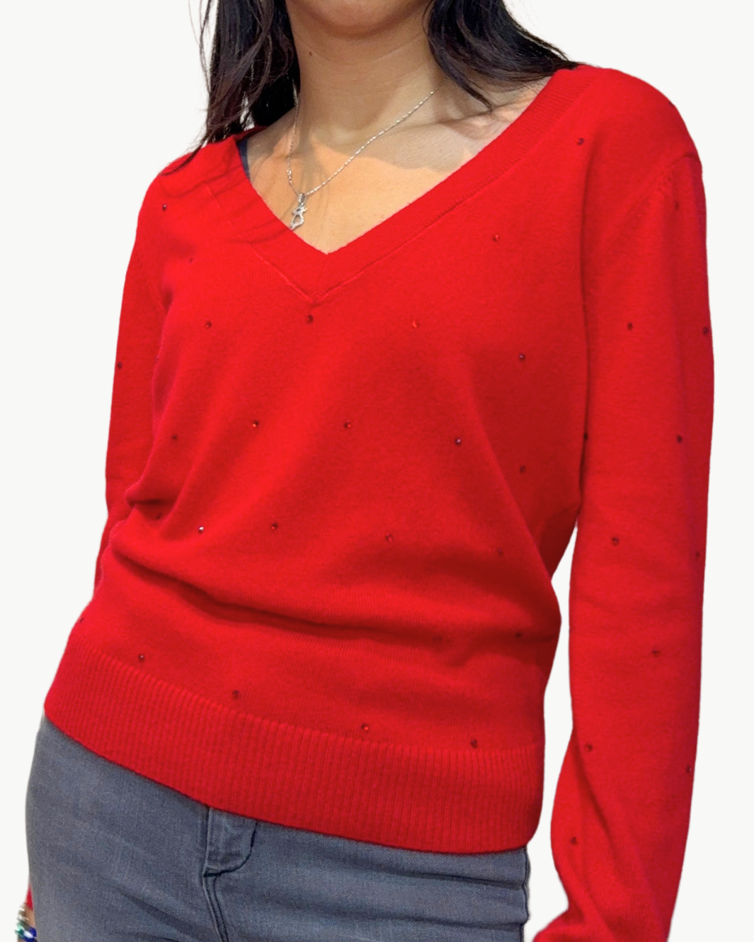 BE MINE DISCO KNIT SWEATER IN ROUGE