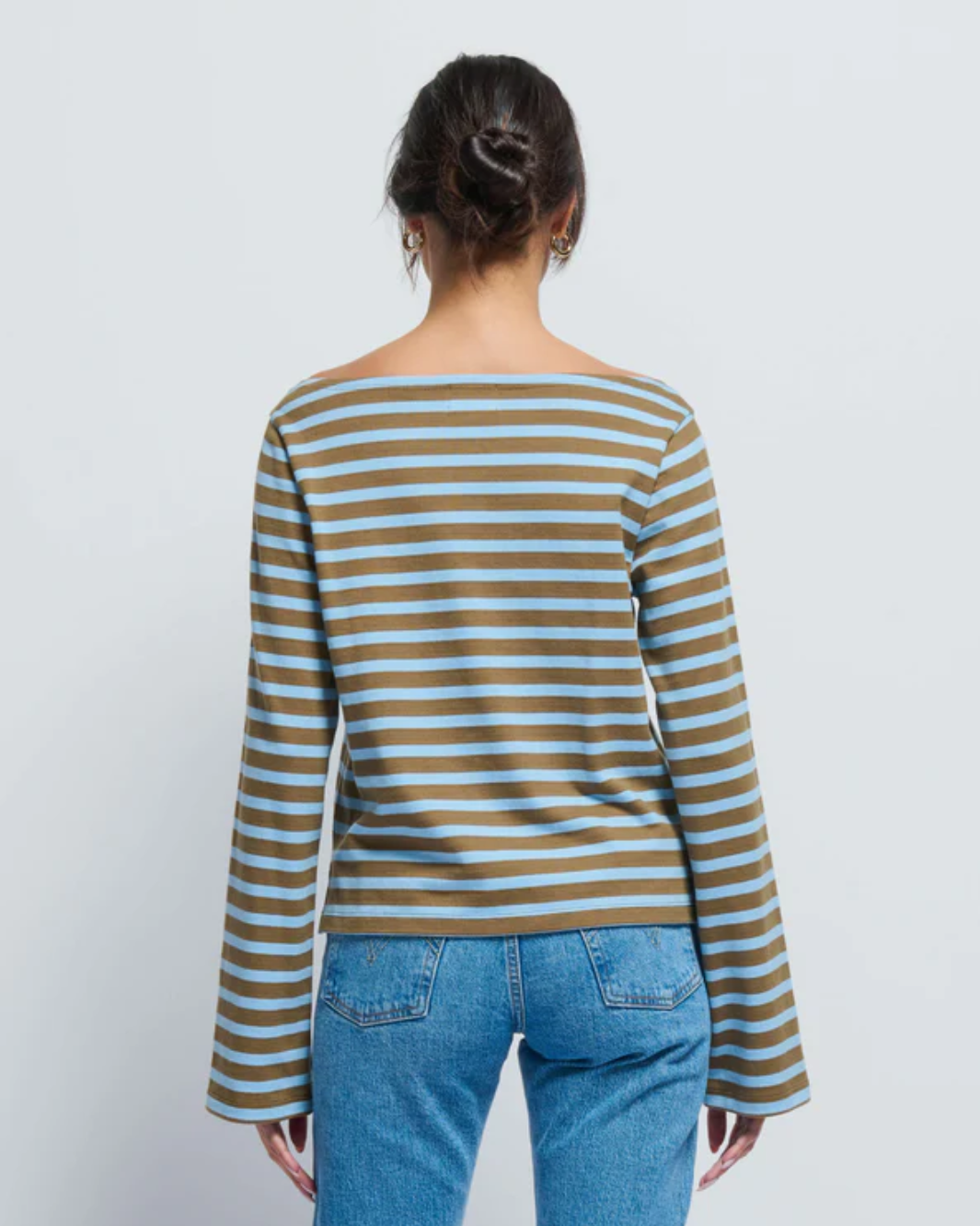 BRYCE STRIPE BOAT NECK IN CAPERS PRATO STRIPE