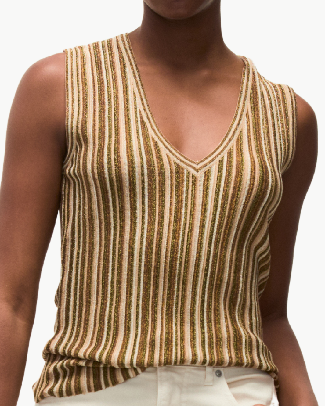 SID SLEEVELESS PULLOVER IN GOLD/BRONZE