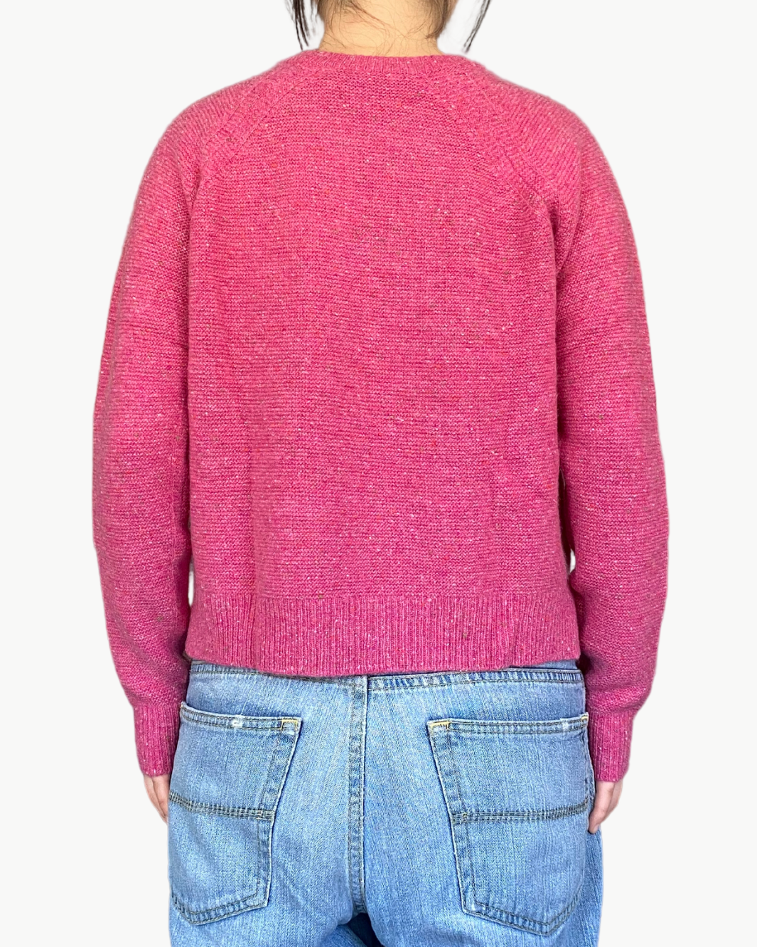 LINKS STITCH RAGLAN SHIRTTAIL CREW IN RED VELVET