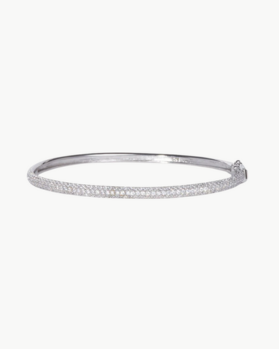 MALIBU BANGLE IN WHITE RHODIUM