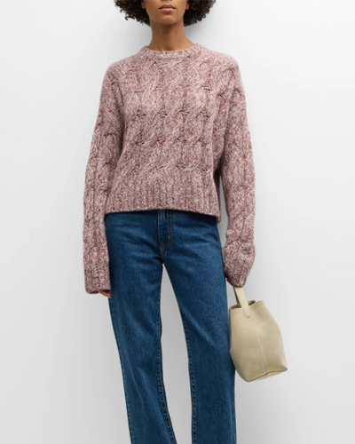 TRISTAN M MARLED CREWNECK PULLOVER IN MARLED CIMARRON