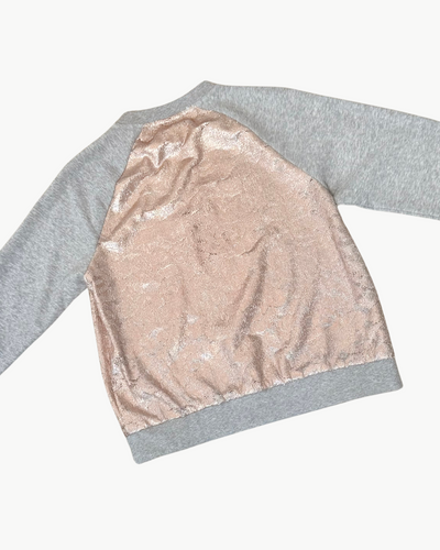 COPPERTONE FOIL SWEATSHIRT IN ROSE GOLD