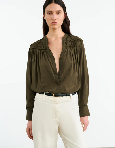 CLARYS TOP IN OLIVE GREEN