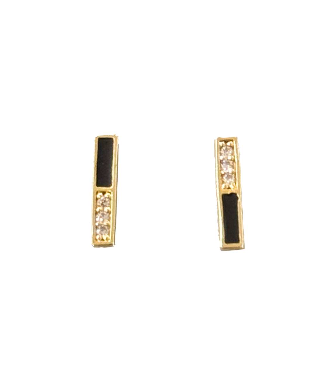 STICK ENAMEL STUDS IN BLACK