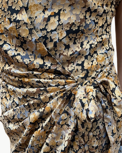 KALI DRESS IN GOLD DUSTED PRINT