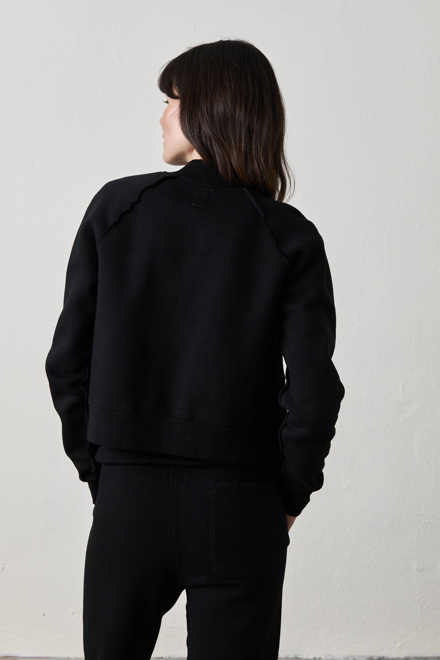 FOX ZIP FRONT BOMBER IN BLACK