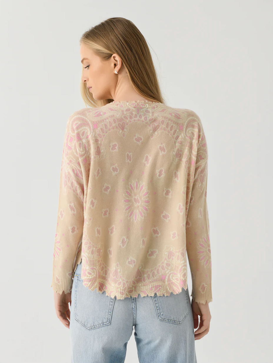 MELA BANDANA BICO SWEATER IN ORGANIC ROSE