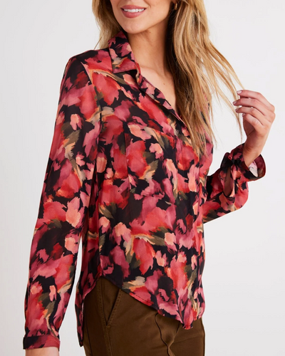 FULL BUTTON DOWN HIPSTER SHIRT IN AUTUMN BLOOM PRINT