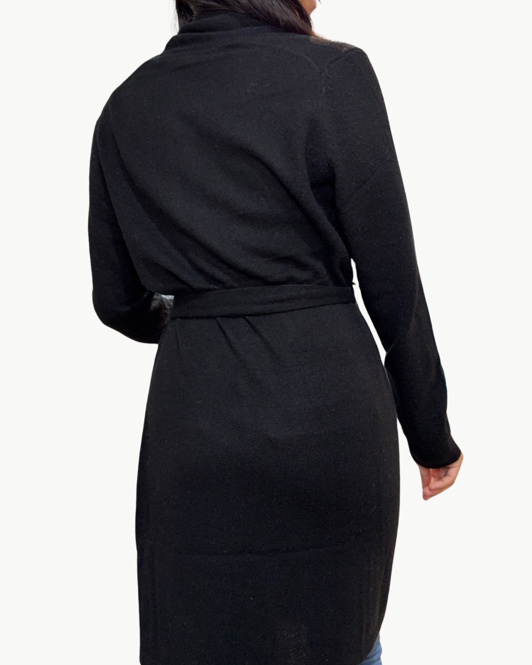 CASHMERE SHORT ROBE IN BLACK