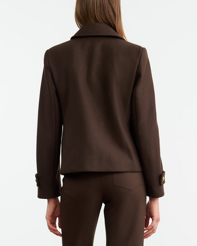 ORNELLA CROPPED PEACOAT IN COCOA