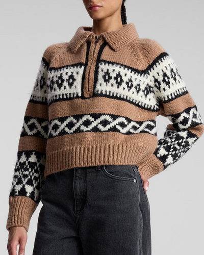 CARTER SWEATER IN CAMEL MULTI