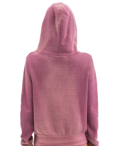 5 STRIPE ZIP HOODIE IN FADED BERRY