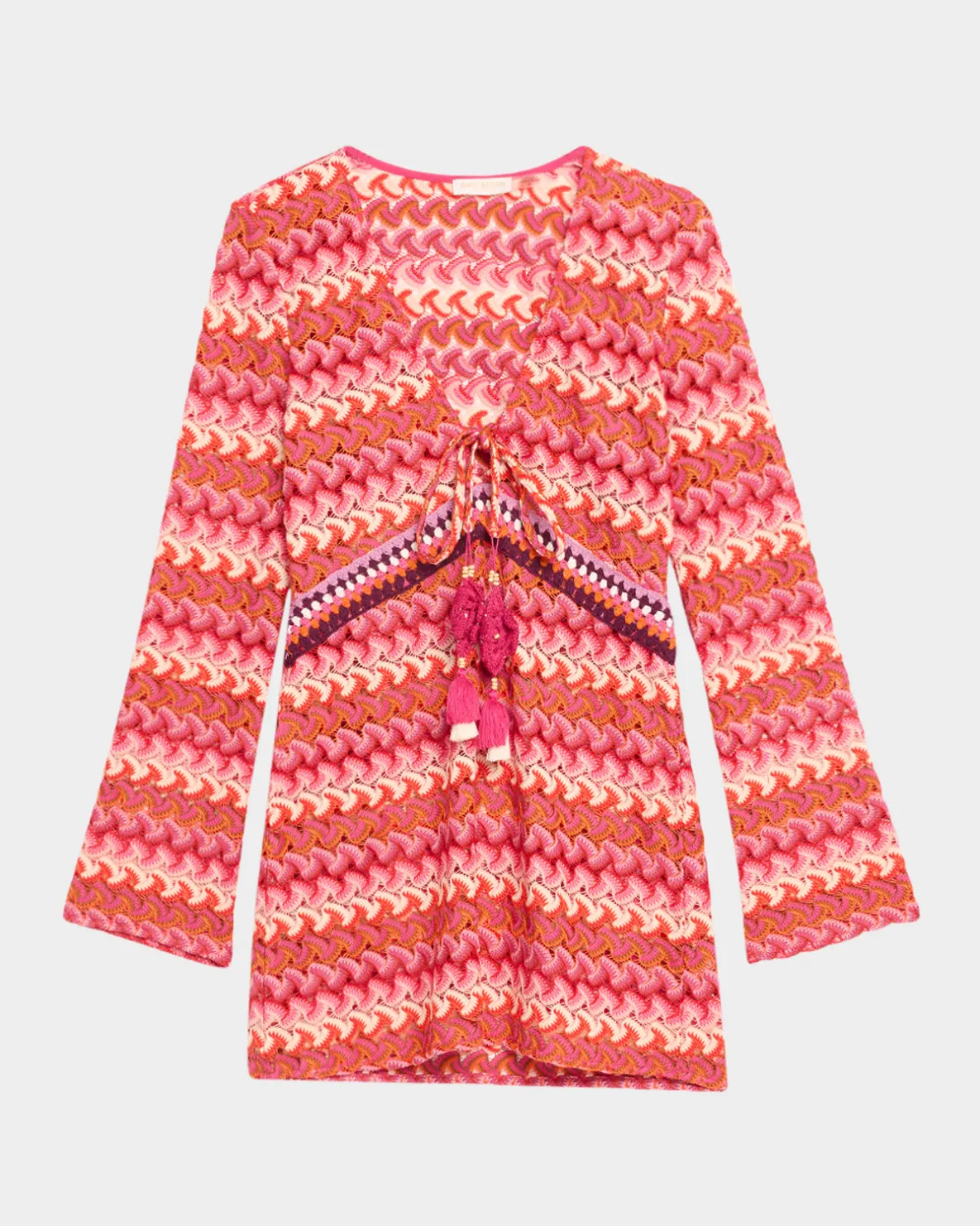 CARRA DRESS IN PINK CHEVRON