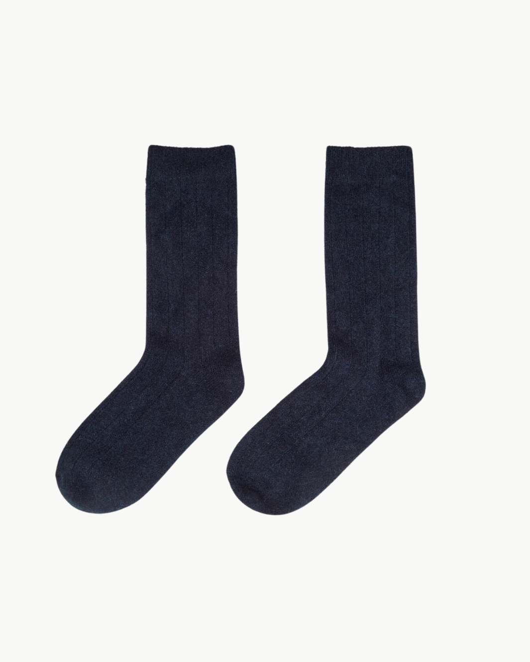 CASHMERE RIBBED SOCK IN DEEP NAVY