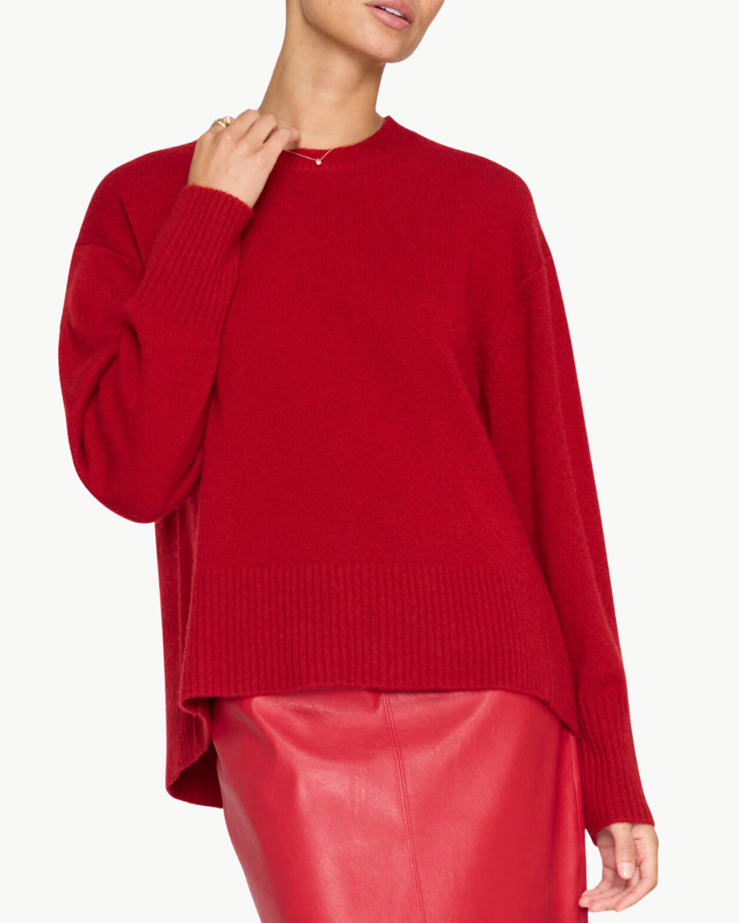 ONDA CREWNECK SWEATER IN CRIMSON