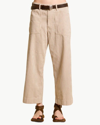 GEORGIA WORK PANT IN BROWN RAILROAD STRIPE