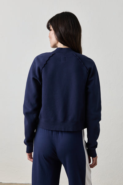 FOX ZIP FRONT BOMBER IN NAVY