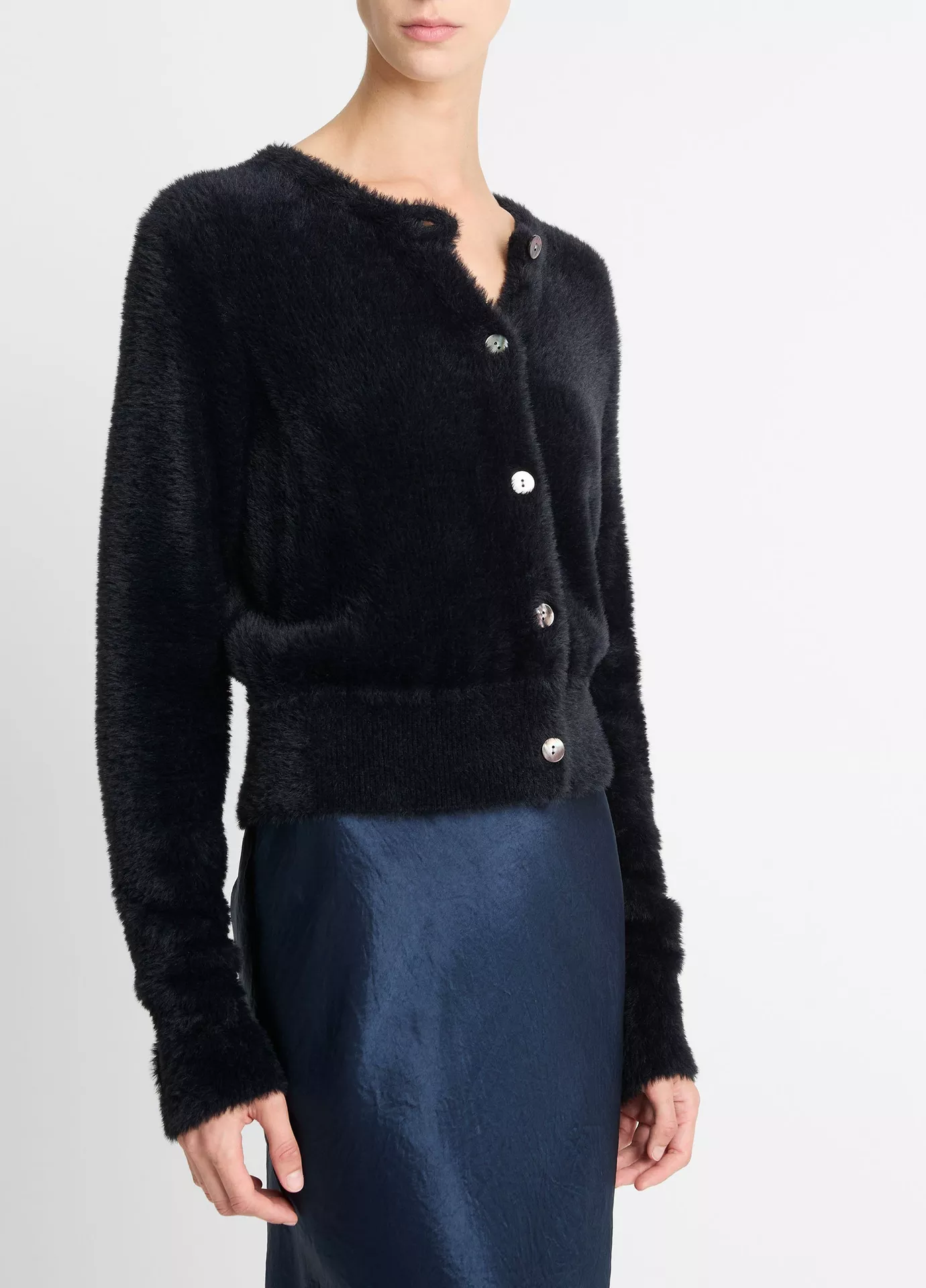 EYELASH CARDIGAN IN BLACK