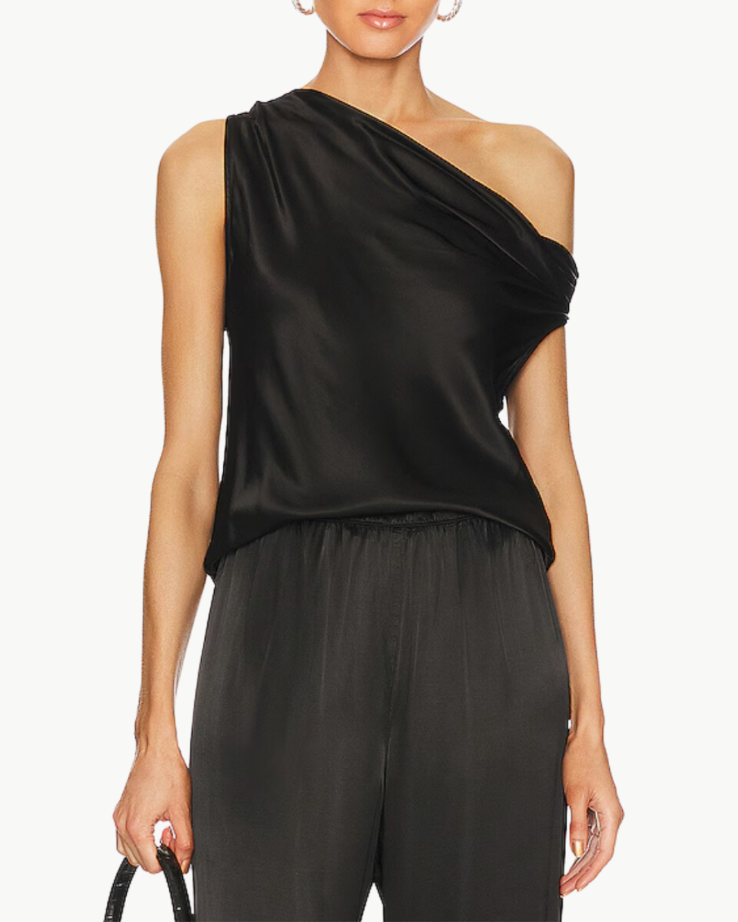 SILK BIAS OFF-SHOULDER IN BLACK