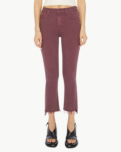 THE INSIDER CROP STEP FRAY IN MAUVE WINE