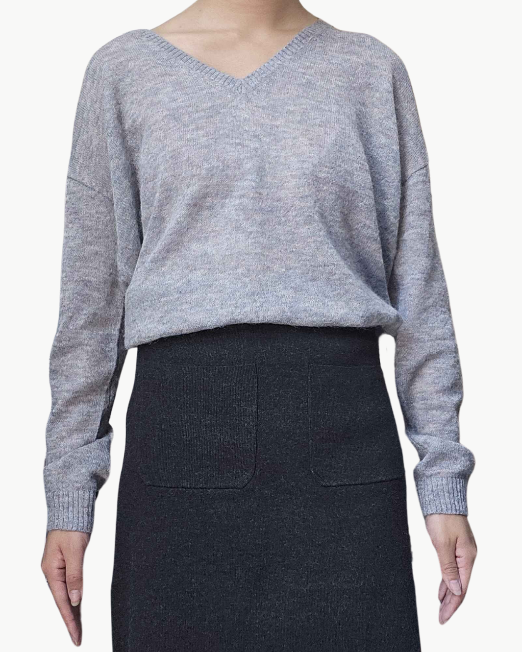 MIXINE WOMAN KNIT PULLOVER IN GREY