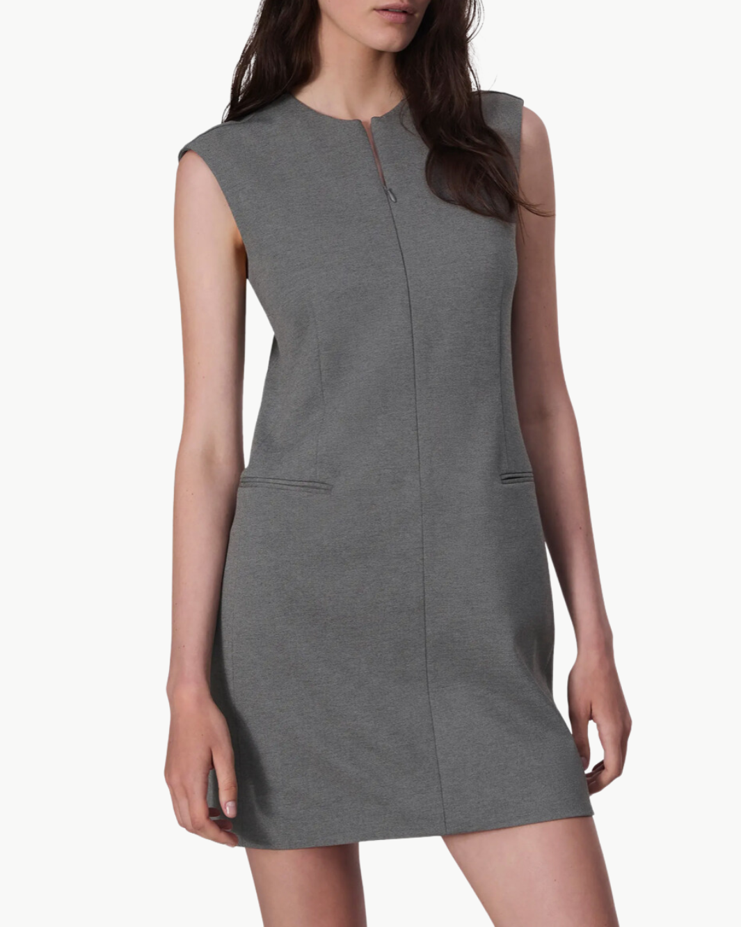 TINA PONTE DRESS IN CHARCOAL