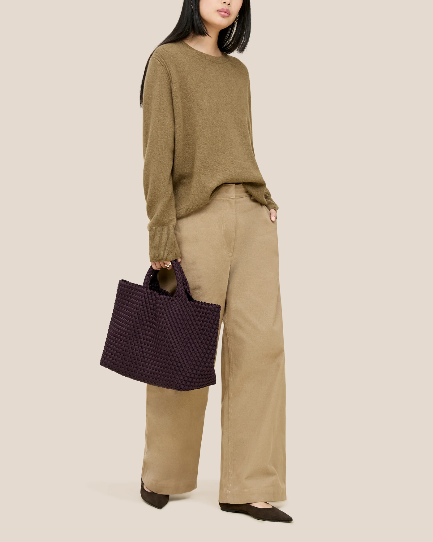 ST. BARTHS MEDIUM TOTE IN AUBERGINE