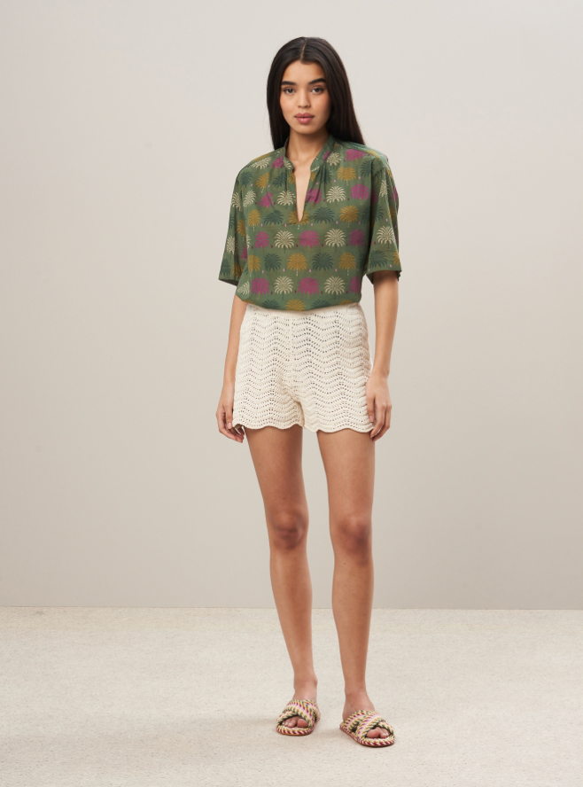 CAMIL WOVEN SHIRT IN KHAKI - Romi Boutique