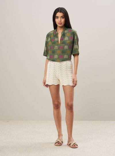 CAMIL WOVEN SHIRT IN KHAKI - Romi Boutique