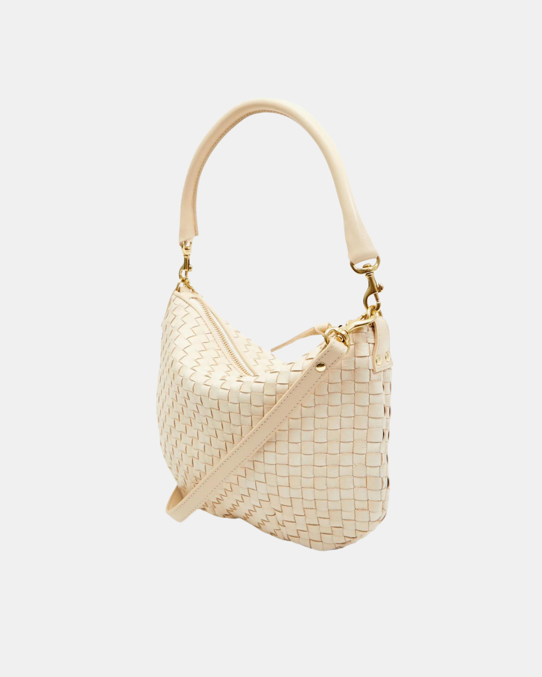 PETIT MOYEN MESSENGER WOVEN CHECKERED IN BUTTERCREAM