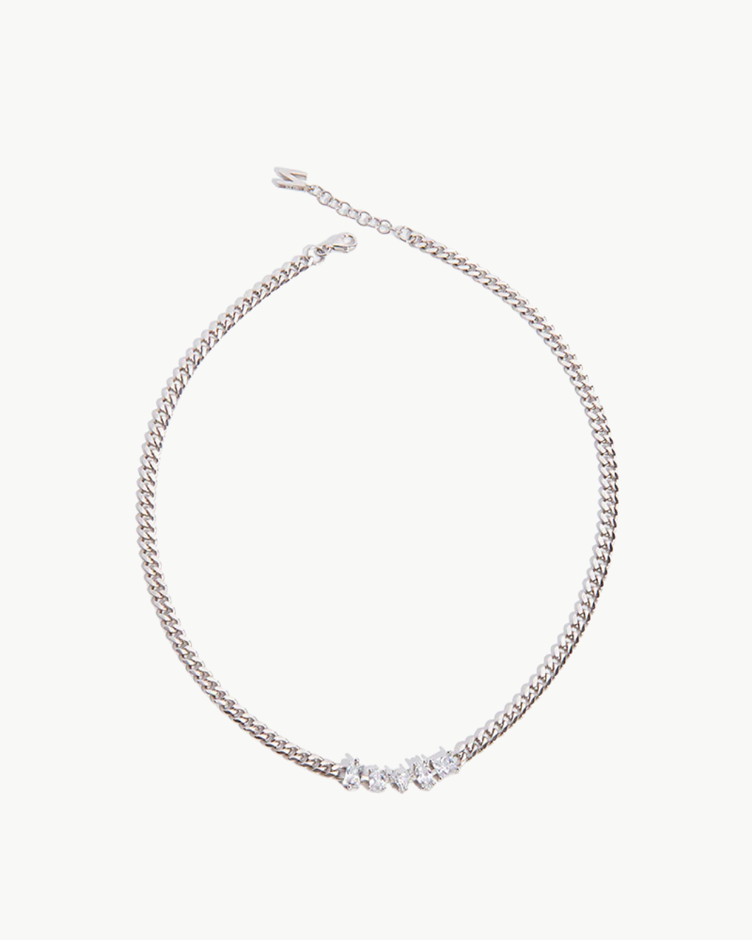 CARRIE NECKLACE IN WHITE RHODIUM